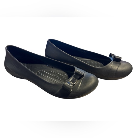 CROCS Shoes - CROCS Flats Womens Gianna Bow Black Slip On Ballet Size 7